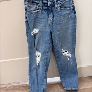 Old Navy Light Blue Distressed Ankle Jeans